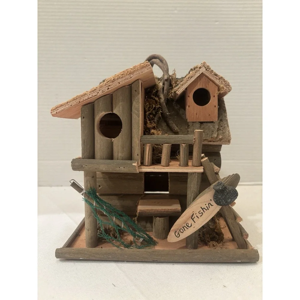 Gone Fishin Birdhouse 8x8x7